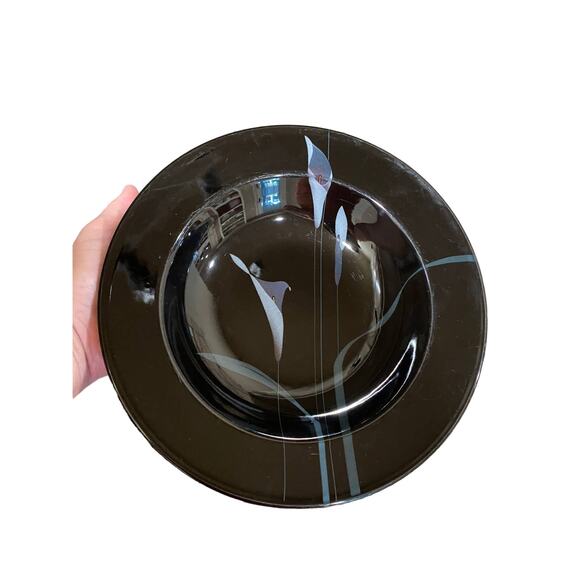 Mikasa Opus Black, Galleria, rimmed soup cereal bowls, 1985-2002 Set of 3 - Picture 3 of 10